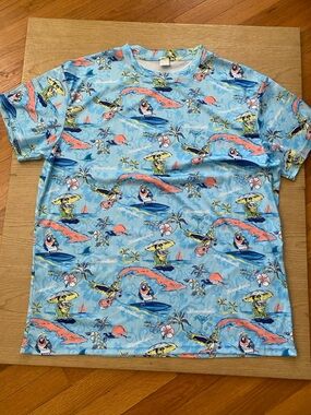 Margaritaville Light Blue Tropical CUBA Print Short Sleeve Shirt